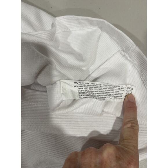 Zara Women M Shift Dress Crew Neck Short Sleeve Cotton Blend Ribbed T Shirt Prep - Picture 10 of 10